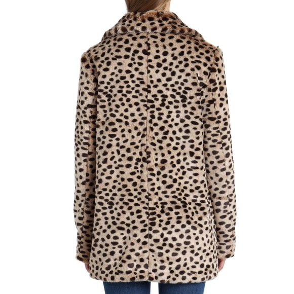Avec Les Filles Leopard Print Car Coat Faux Fur - Picture 3 of 7